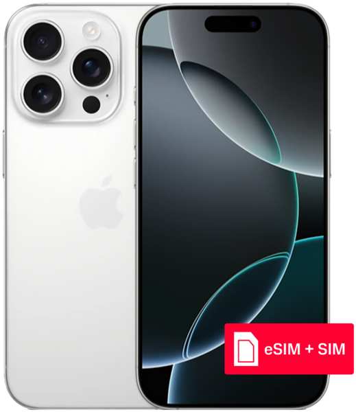 Смартфон Apple iPhone 16 Pro 1Tb eSIM + SIM White Titanium 23933513