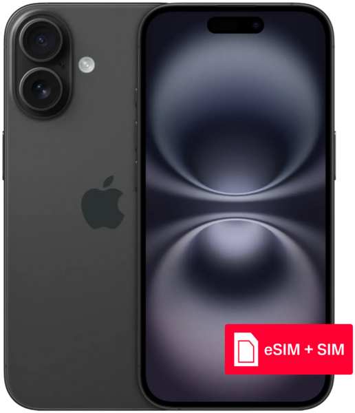 Смартфон Apple iPhone 16 Plus 512Gb eSIM + SIM Black 23933932