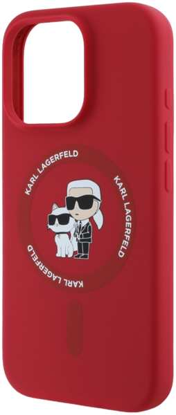 Чехол-накладка Karl Lagerfeld iPhone 16 Pro Max MAGSAFE LIQUID SILICONE CASE KARL AND CHOUPETTE HEADS INSIDE RING PRIN Красный 23938300