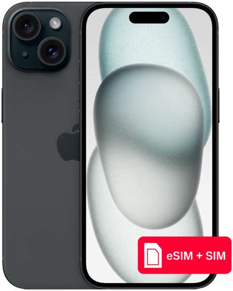 Смартфон Apple iPhone 15 512Gb eSIM + SIM Черный 23943523