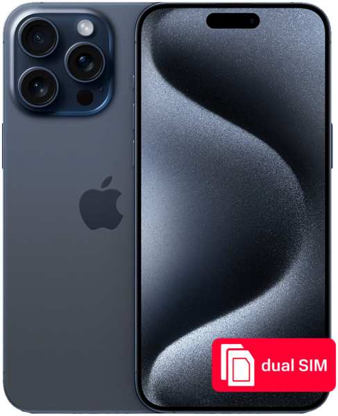 Смартфон Apple iPhone 15 Pro Max 256Gb SIM + SIM Синий титан 23943992