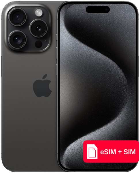 Смартфон Apple iPhone 15 Pro 256Gb eSIM + SIM Черный титан 23945406