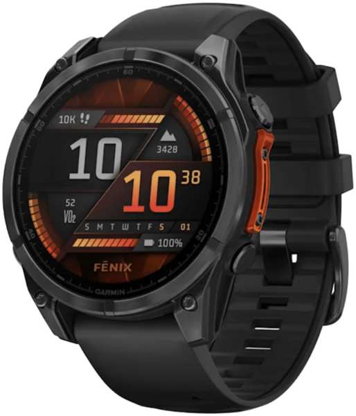 Часы Garmin Fenix 8 Amoled 47мм Серые с черным ремешком 23953822