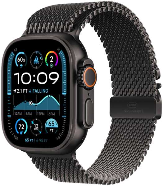 Часы Apple Watch Ultra 2 (2024) Titanium +ремешок Titanium Milanese Loop (M)