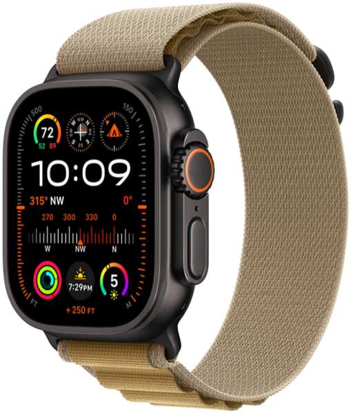 Часы Apple Watch Ultra 2 (2024) Black Titanium +ремешок Alpine Loop tan 23958424