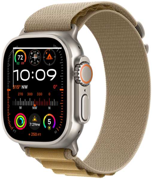 Часы Apple Watch Ultra 2 (2024) Natural Titanium +ремешок Alpine Loop tan (M)