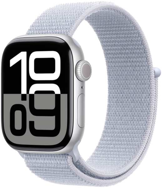 Часы Apple Watch Series 10 GPS 42мм корпус из алюминия Silver+ремешок Sport Loop cloud