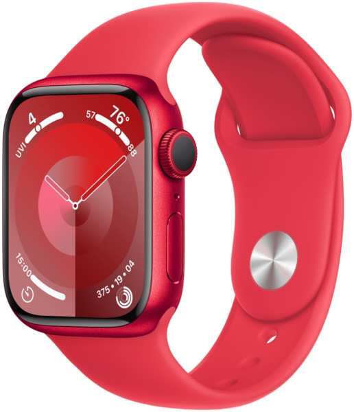 Часы Apple Watch Series 9 GPS 45мм корпус из алюминия Красные + ремешок Sport Band
