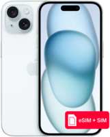 Смартфон Apple iPhone 15 256Gb eSIM + SIM Голубой