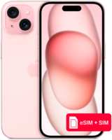 Смартфон Apple iPhone 15 256Gb eSIM + SIM Розовый