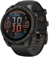 Часы Garmin Fenix 8 Amoled Sapphire DLC 47мм Черные с силиконовым ремешком