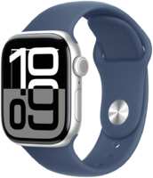 Часы Apple Watch Series 10 GPS 46мм корпус из алюминия Silver+ремешок Sport Band denim (M/L)