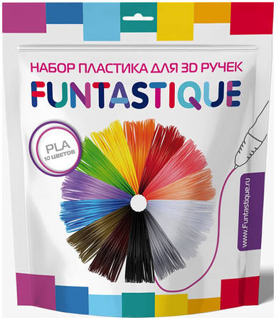 Комплект PLA-пластика Funtastique для 3D-ручек - 10 цветов PLA-PEN-10