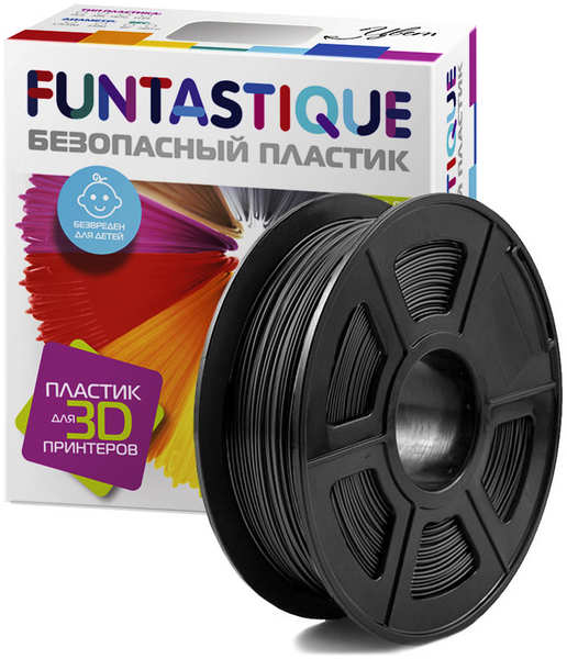 PLA-пластик в катушке Funtastique PLA-1KG-BK, 1.75 мм, 1 кг (Черный) PLA-1KG-BK 1.75 мм 1 кг (Черный) 27019156