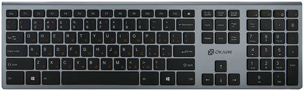 Клавиатура Oklick 890S серый USB slim 27056113