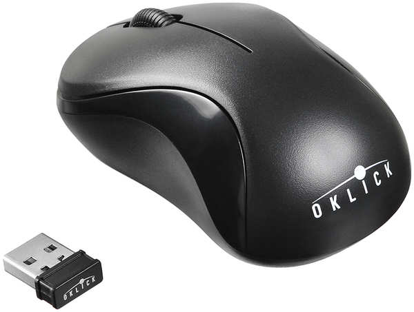 Беспроводная мышь Oklick 605SW черный 27096626