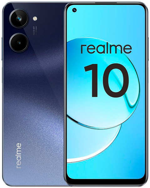 Смартфон Realme 10 RMX3630 256Gb 8Gb черный 3G 4G 27303885