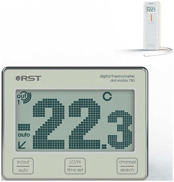 Термометр с радиодатчиком RST dot matrix 780 RST02780 шампань 27337601