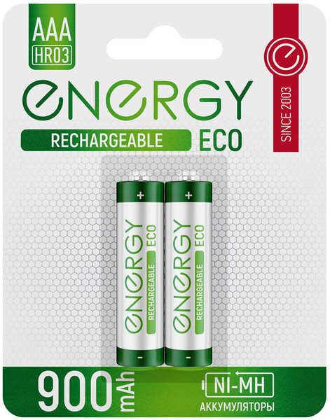 Аккумулятор Energy Eco NIMH-900-HR03/2B АAА 2шт 104987 27338407