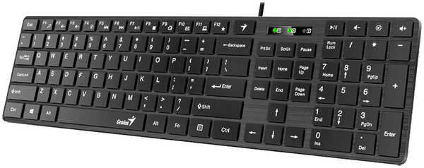 Клавиатура проводная мультимедийная Genius SlimStar 126, черный SlimStar 126 черный 27345338