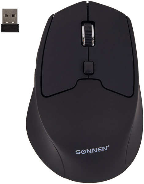 Мышь беспроводная Sonnen V33, USB, 800/1200/1600 dpi, 6 кнопок, оптическая, черная, SOFT TOUCH, 513517 V33 USB 800/1200/1600 dpi 6 кнопок оптическая черная SOFT TOUCH 513517 27346365