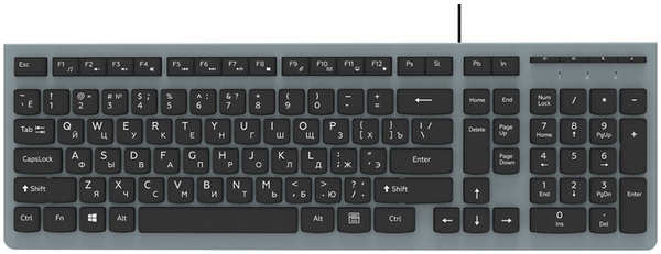 Проводная клавиатура Ritmix плоская RKB-400 Grey 27378439