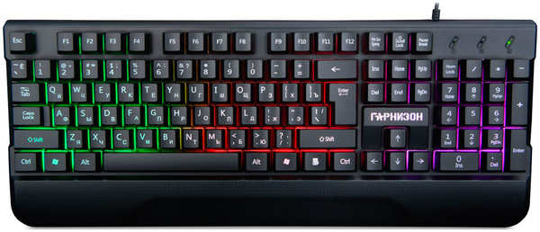Клавиатура Гарнизон GK-350L, Rainbow, USB, черный GK-350L Rainbow USB черный 27392528