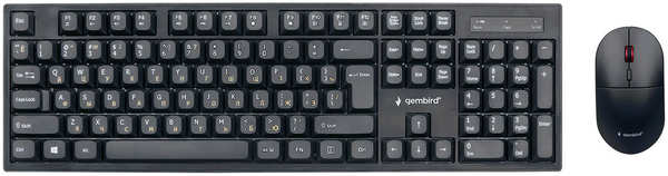 Комплект клавиатура и мышь беспроводные Gembird KBS-6000, черный 2.4 ГГц, 1600 DPI, мини-приемник-USB KBS-6000 черный 2.4 ГГц 1600 DPI мини-приемник-USB 27535327