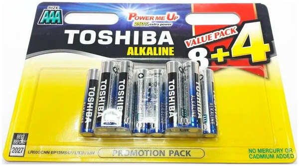 Батарейка Toshiba LR03 Alkaline AAA 12BL 12 шт. 27541097