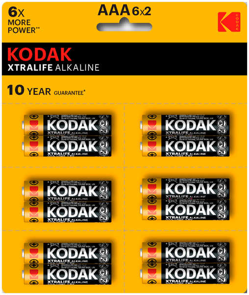 Батарейки Kodak XTRALIFE LR03 BL12 6xBL2) [KAAA-2x6 perf] 12шт