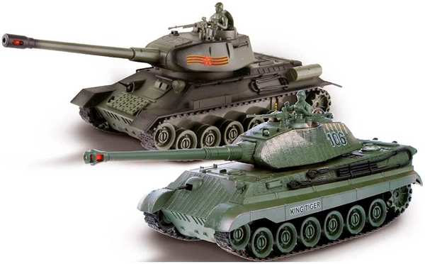 Танковый бой Crossbot р/у 1:24 Т-34 (СССР) - GERMANY KING TIGER (Германия) аккум 870622