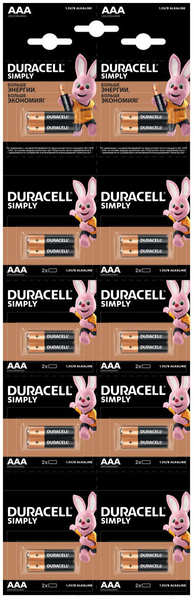Батарейка Duracell LR03 отрывной SIMPLY BL20 2*10 20шт Б0051816 27542501