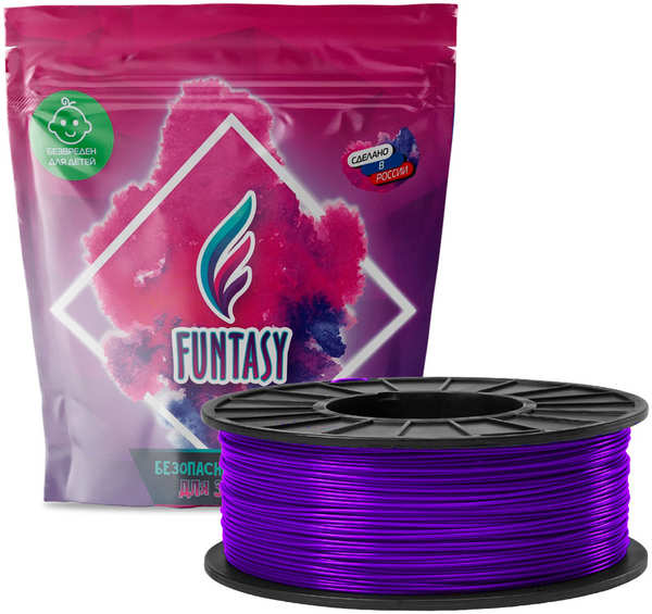 Пластик в катушке Funtasy PLA, 1.75 мм, 1 кг, фиолетовый PLA 1.75 мм 1 кг фиолетовый 27550215