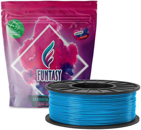 Пластик в катушке Funtasy PLA, 1.75 мм, 1 кг, голубой PLA 1.75 мм 1 кг голубой 27551001