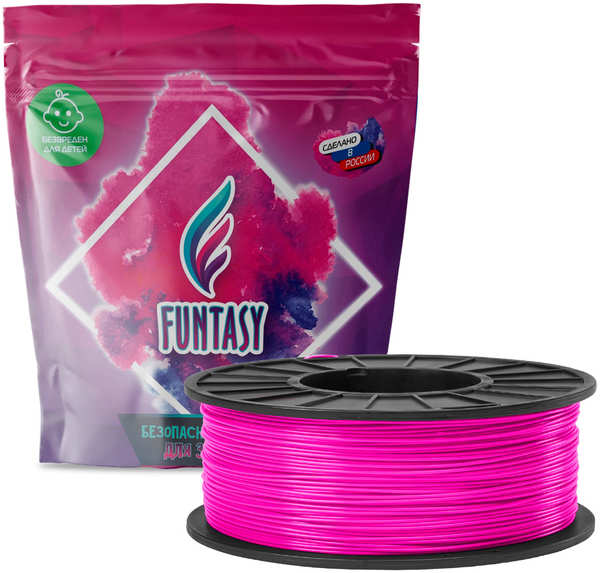 Пластик в катушке Funtasy PLA, 1.75 мм, 1 кг, розовый PLA 1.75 мм 1 кг розовый 27551947