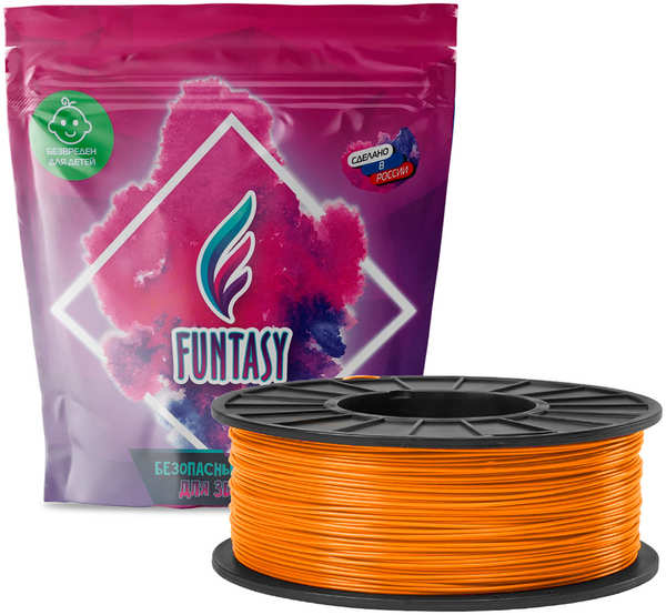 Пластик в катушке Funtasy PLA, 1.75 мм, 1 кг, оранжевый PLA 1.75 мм 1 кг оранжевый 27551948