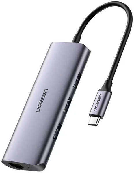 USB-концентратор 4 в 1 (хаб) Ugreen 3 x USB 3.0 RJ45 (60718) 27552441