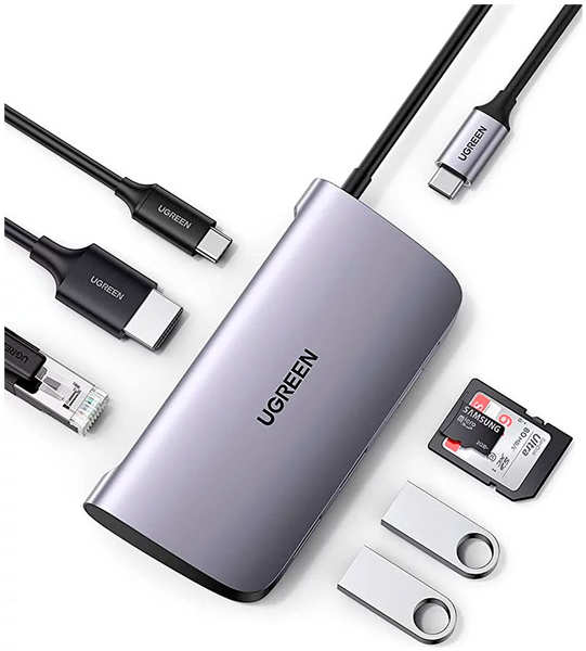 USB-концентратор 7 в 1 (хаб) Ugreen 2 x USB 3.0, HDMI, RJ45, SD/TF, PD (50852) 2 x USB 3.0 HDMI RJ45 SD/TF PD (50852) 27552795