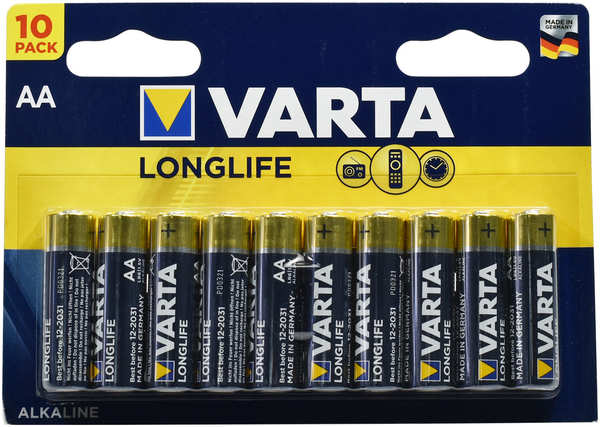 Батарейки VARTA LONGLIFE AA бл.10 27592411