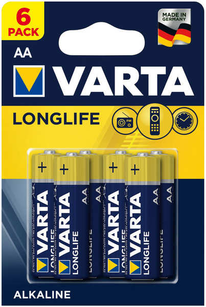 Батарейки VARTA LONGLIFE AA бл.6