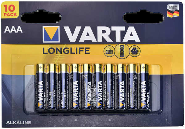 Батарейки VARTA LONGLIFE AAA бл.10 27592429