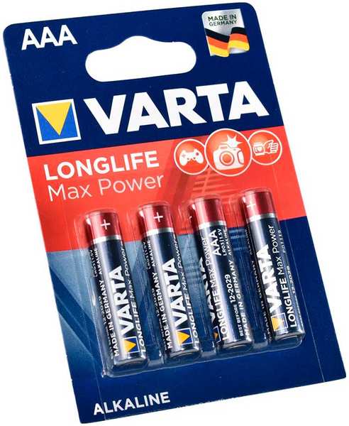 Батарейка VARTA LONGLIFE MAX P. AАA бл.4 27595458