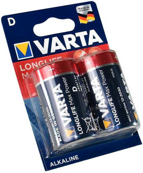 Батарейка VARTA LONGLIFE MAX P. D бл.2 27595459
