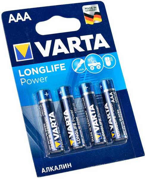 Батарейка VARTA LONGL. POWER AAA бл.4 27595848
