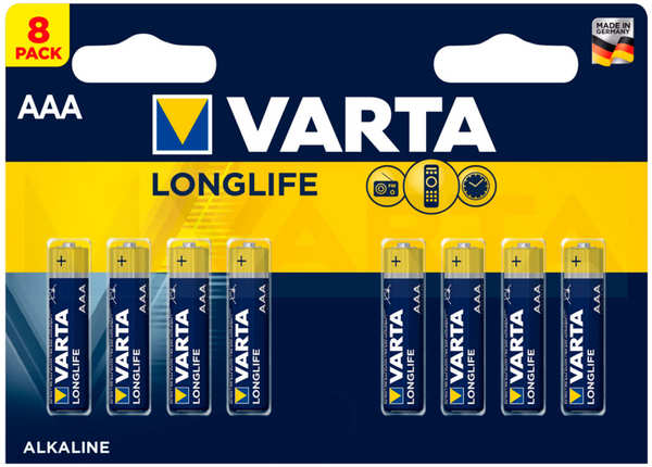 Батарейки VARTA LONGLIFE AAA бл.8 27597031