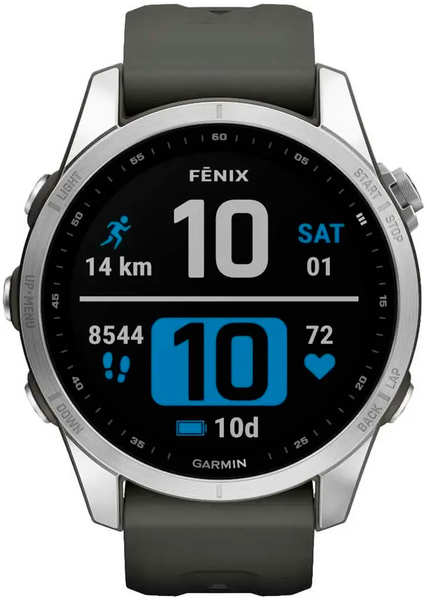 Спортивные часы Garmin Fenix 7S Silver с серым ремешком (010-02539-01) Спортивные часы Garmin Fenix 7S Silver с серым ремешком (010-02539-01)