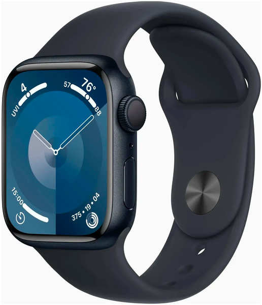 Часы Apple Watch Series 9, GPS, 41 mm, Midnight Aluminium Case with Midnight Sport Band, M/L, корпус из алюминия цвета «полночно-черный» (MR8X3LL/A) Часы Apple Watch Series 9, GPS, 41 mm, Midnight Aluminium Case with Midnight Sport Band, M/L, корпус из ал 278498409