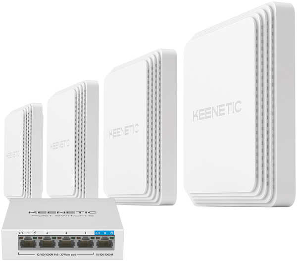 Комплект Keenetic Orbiter Pro 4-Pack + PoE+ switch 5 bundle Комплект Keenetic Orbiter Pro 4-Pack + PoE+ switch 5 bundle 278839737