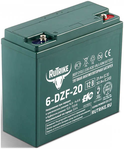 Тяговый аккумулятор Rutrike 6-DZF-20 (12V20A/H C2)