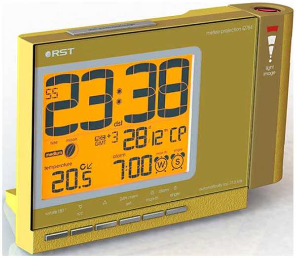 Проекционные часы с измерением температуры RST 32754, золотой 32754 золотой 27920849
